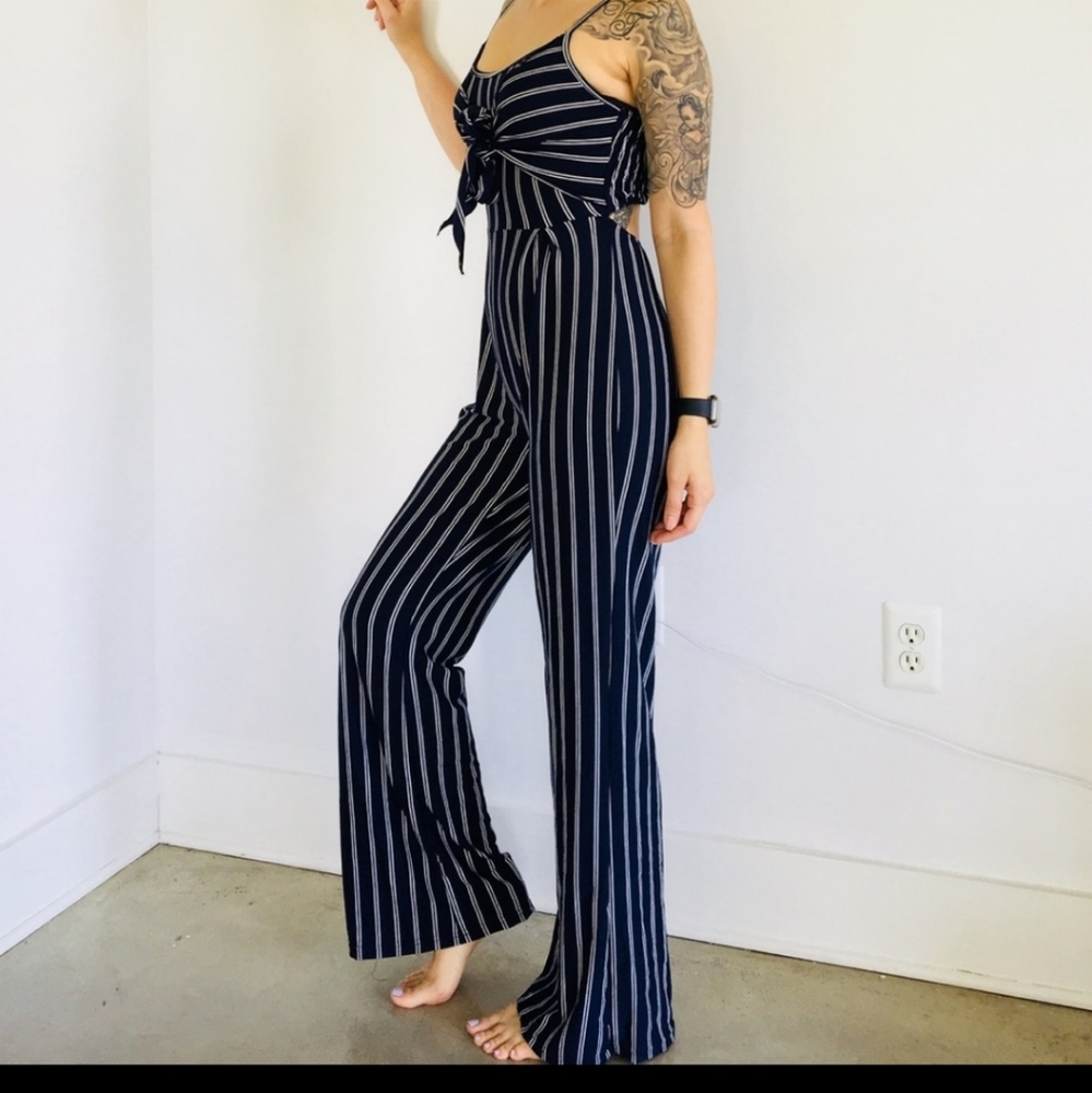 Bow front jumpsuit